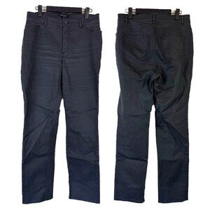 Lafayette148 Charcoal Herringbone Slim Straight Coated Jeans 6